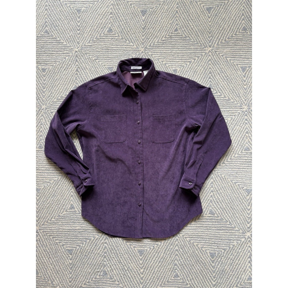 Women's Bill Blass Jeans Stretch Long Sleeve Button‎ Shirt - Poly/Spandex - MED
